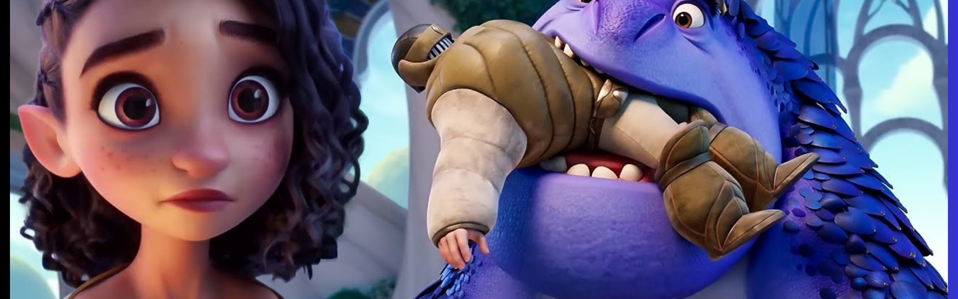 a cartoon character with a purple dragon